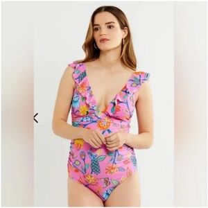 A Pea in the Pod Pink Floral One Piece Swimsuit